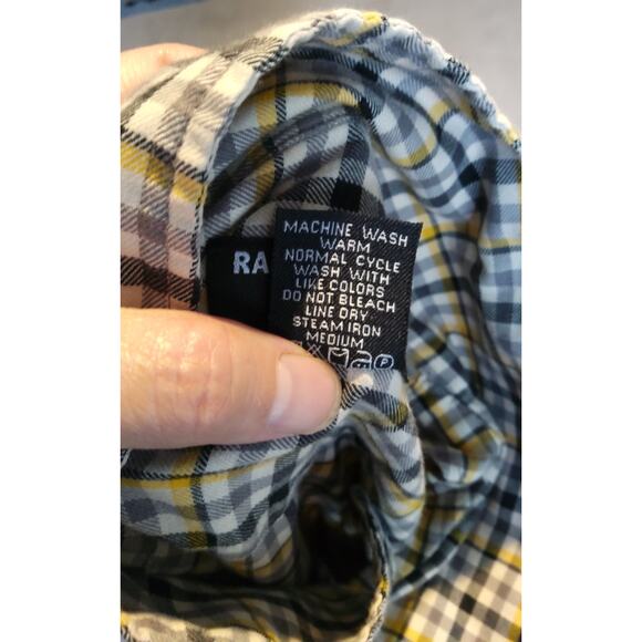 Mens Ralph Lauren Jeans Co plaid button up long sleeve shirt sz L white Navy - Picture 6 of 6